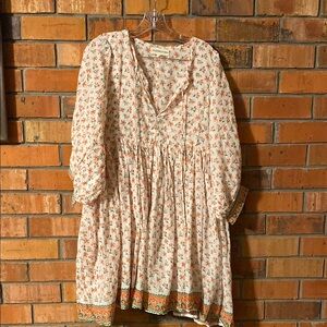 Daughters of India Kyra mini dress coral size medium